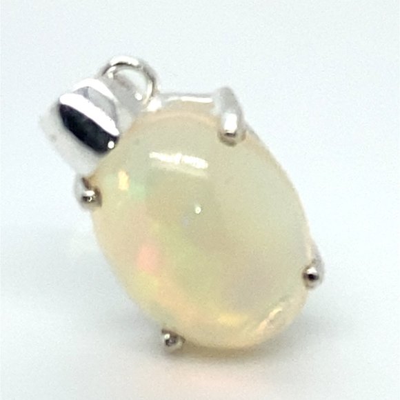 Precious Opal 7.60ct Platinum Finish Solid 925 Sterling Silver Pendant - Picture 3 of 6